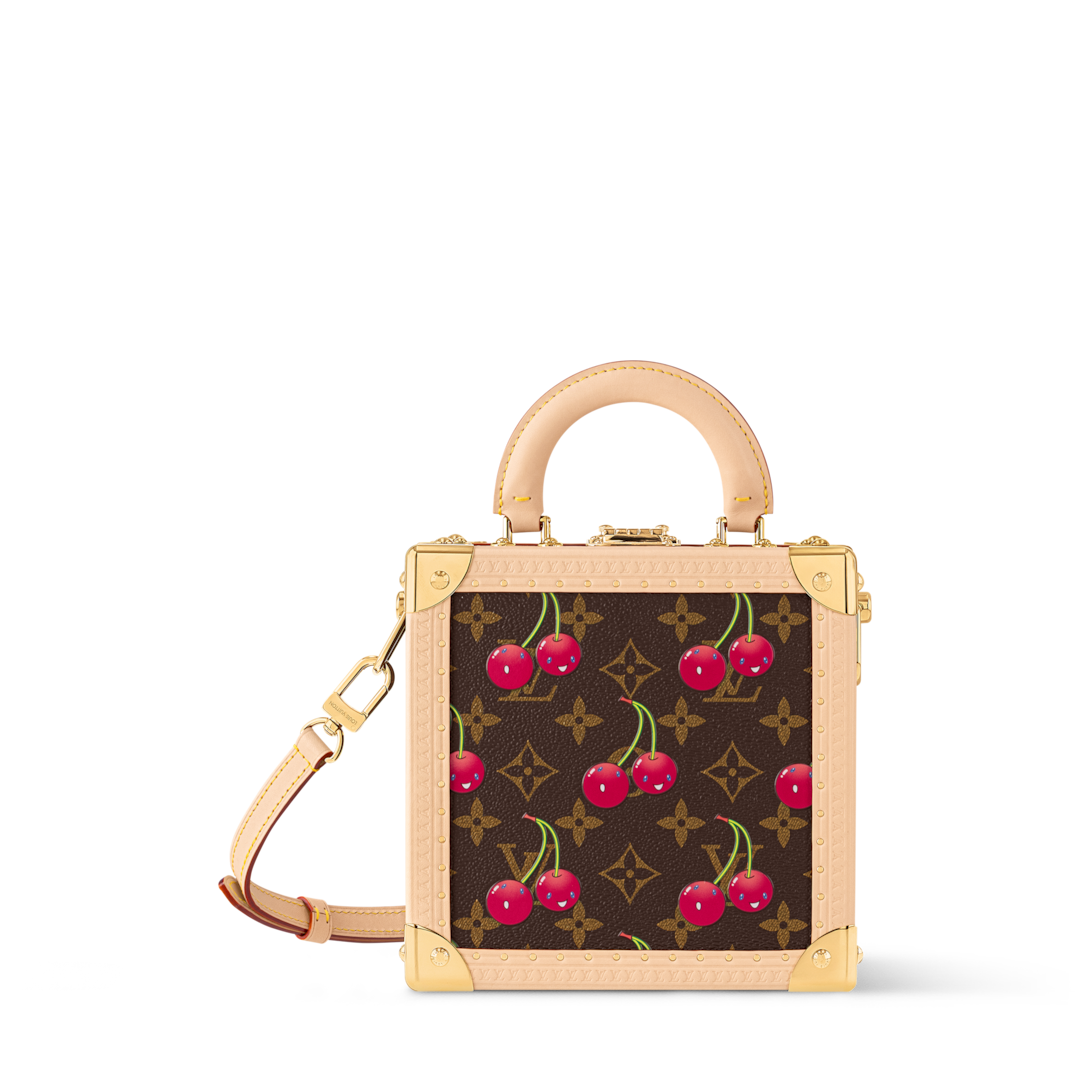 LV x TM Mini Bolsa Square Trunk com Cerejas Outros Canvas Monogram